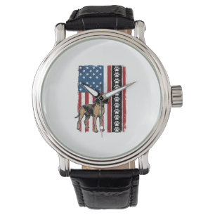 Vintage Dog Flag Paw Print Patriotic Shirt Design_ Watch