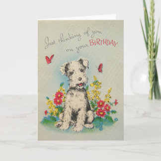 Vintage Dog Happy Birthday Card