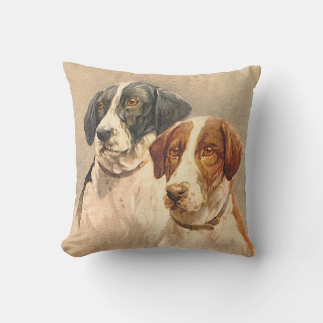 Vintage Dog Image Pillow (Front)