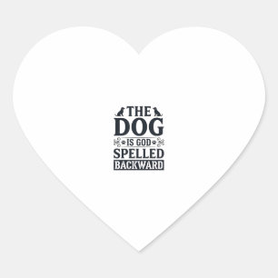 Vintage Dog Is God Spelled Backward Shirt Design_1 Heart Sticker