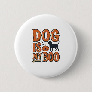 Vintage Dog Is My Boo Halloween Shirt Design_1 6 Cm Round Badge