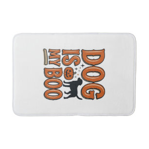 Vintage Dog Is My Boo Halloween Shirt Design_1 Bath Mat
