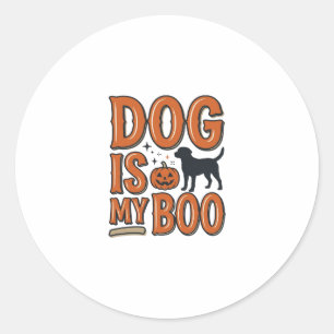 Vintage Dog Is My Boo Halloween Shirt Design_1 Classic Round Sticker