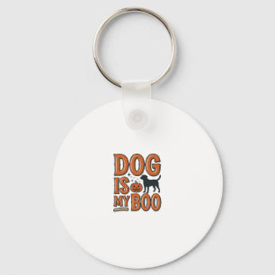 Vintage Dog Is My Boo Halloween Shirt Design_1 Key Ring