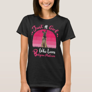 Vintage Dog Just A Girl Who Loves Belgian Malinoi T-Shirt