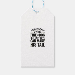Vintage Dog Love Quote Typography Design_1 Gift Tags
