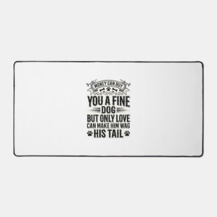 Vintage Dog Lover Quote Typography Design_1 Desk Mat
