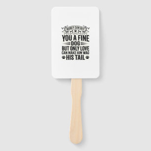 Vintage Dog Lover Quote Typography Design_1 Hand Fan