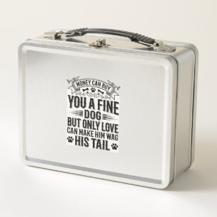 Vintage Dog Lover Quote Typography Design_1 Metal Lunch Box