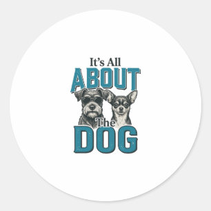 Vintage Dog Lover Quote Vector Design_1 Classic Round Sticker