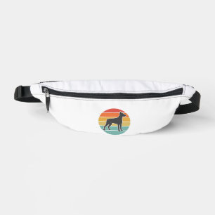 Vintage Dog Sunset Silhouette Vector Design_1 Bum Bags