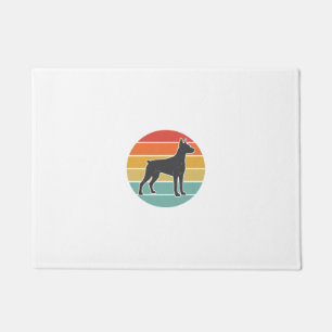 Vintage Dog Sunset Silhouette Vector Design_1 Doormat