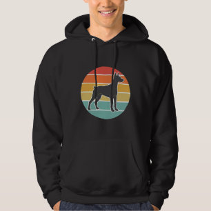 Vintage Dog Sunset Silhouette Vector Design_1 Hoodie