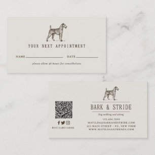 Vintage Dog Walker Appointment Reminder Set Business Card
