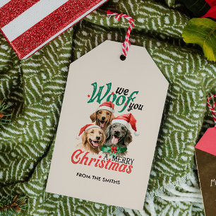 VINTAGE DOG WOOF MERRY CHRISTMAS LABRADOR  GIFT TAGS