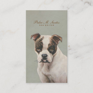 Vintage Dog Writer Cool Animal Simple Professional Business Card