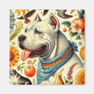 Vintage Dogo Argentino Illustration Magnet
