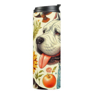 Vintage Dogo Argentino Illustration Thermal Tumbler