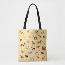 Vintage Dogs Illustration Bag