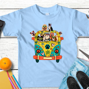 Vintage Dogs in Hippie Van T-Shirt