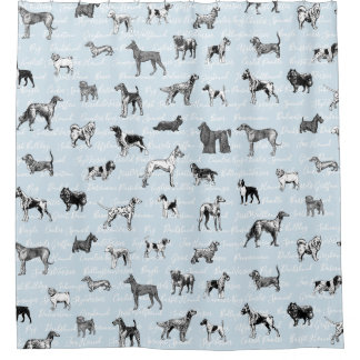 Vintage Dogs Shower Curtain