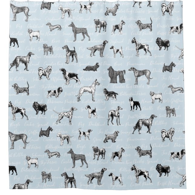 Vintage Dogs Shower Curtain (Front)