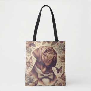Vintage Dogue de Bordeaux Illustration Tote Bag