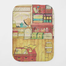 Vintage Doll House Country Store Burp Cloth