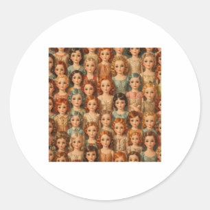 Vintage Dolls Sticker7 Classic Round Sticker