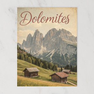 Vintage Dolomites: Alpine Peaks Postcard