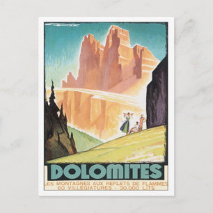 Vintage Dolomites Mountain Postcard