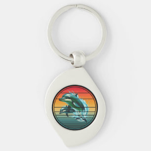 Vintage Dolphin Ocean Sea Creature Dolphins Key Ring