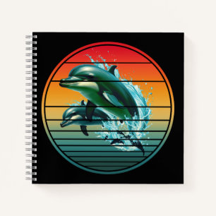 Vintage Dolphin Ocean Sea Creature Dolphins Notebook