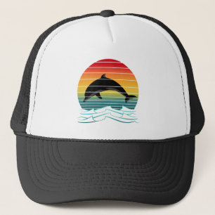 Vintage Dolphin Sunset Ocean Trucker Hat