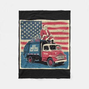 Vintage Donald Trump Xmas Truck Make Christmas Gre Fleece Blanket