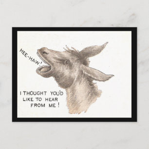 Vintage Donkey Comics Postcard