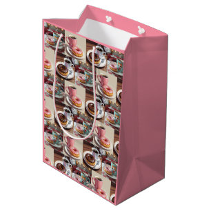 Vintage Donuts and Coffee Birthday Medium Gift Bag