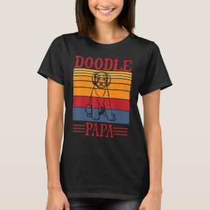 Vintage Doodle Dog Papa Grandpa Happy Grandson Gra T-Shirt