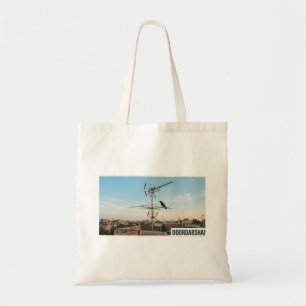 Vintage Doordarshan Era Rooftop TV Antenna 80s I Tote Bag