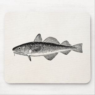 Vintage Dorse Fish - Marine Fishes Template Blank Mouse Pad