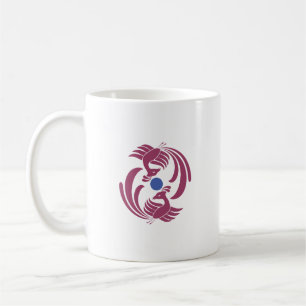 vintage double-phoenix coffee mug