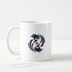 vintage double-phoenix coffee mug