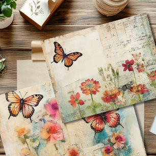 Vintage Double-Sided Butterfly Scrapbook Paper