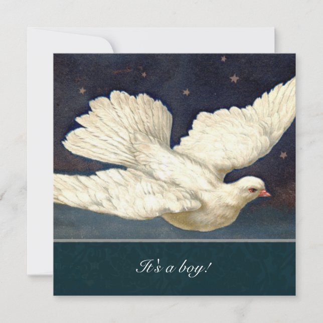 Vintage Dove Blue Baby Shower Invitation (Front)