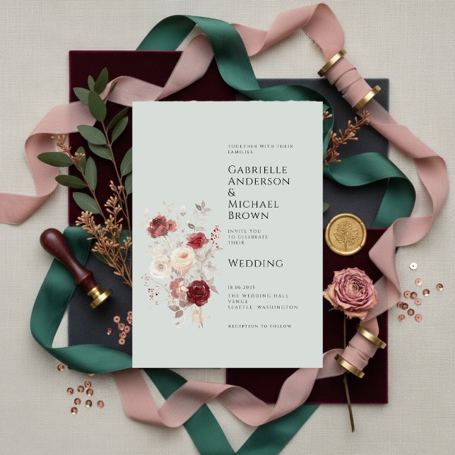 Vintage Dove Grey Pale Ash Pastel Invitation (Creator Uploaded)