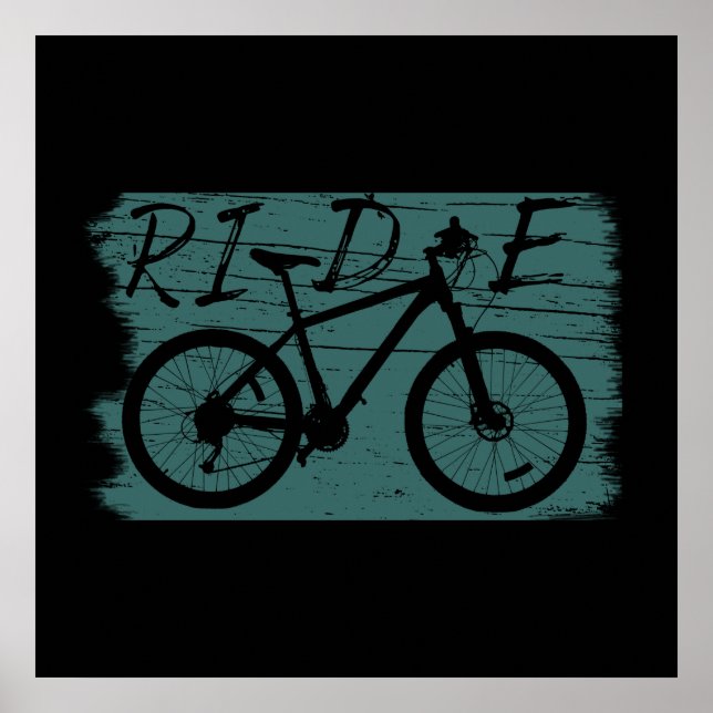 Vintage Downhill MTB - Ride Mountain Bike Poster (Front)