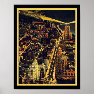 Vintage Downtown Chicago Poster