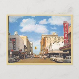Vintage downtown Orlando Florida 1950s street Postcard