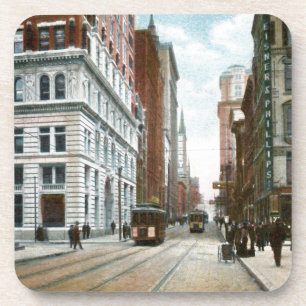 Vintage Downtown Pittsburgh Coaster