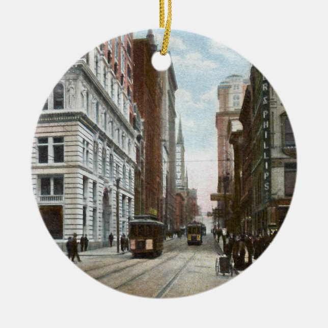 Vintage Downtown Pittsburgh Ornament (Front)